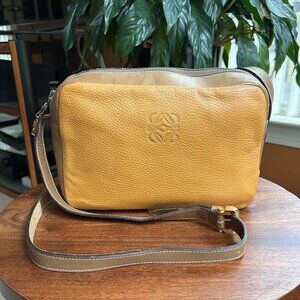 LOEWE Pebbled Calfskin Crossbody Bag Warm Desert Tan